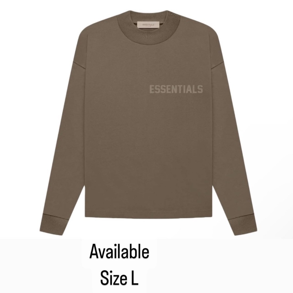 ESSENTIALS LONG SLEEVE SHIRT
OLIVE GREEN/TAUPE
LARGE 
IN BAG
NWT